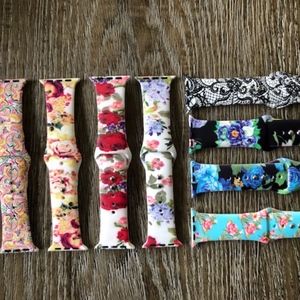 Floral Silicone Apple Smart Watch Bands